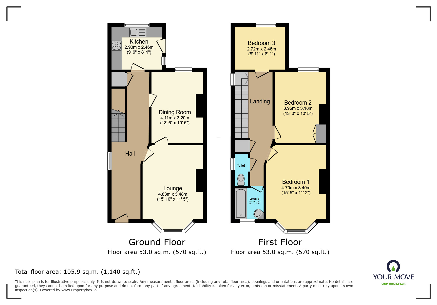Floorplan of 3 bedroom Semi Detached House for sale, Oaklands Road, Bexleyheath, DA6