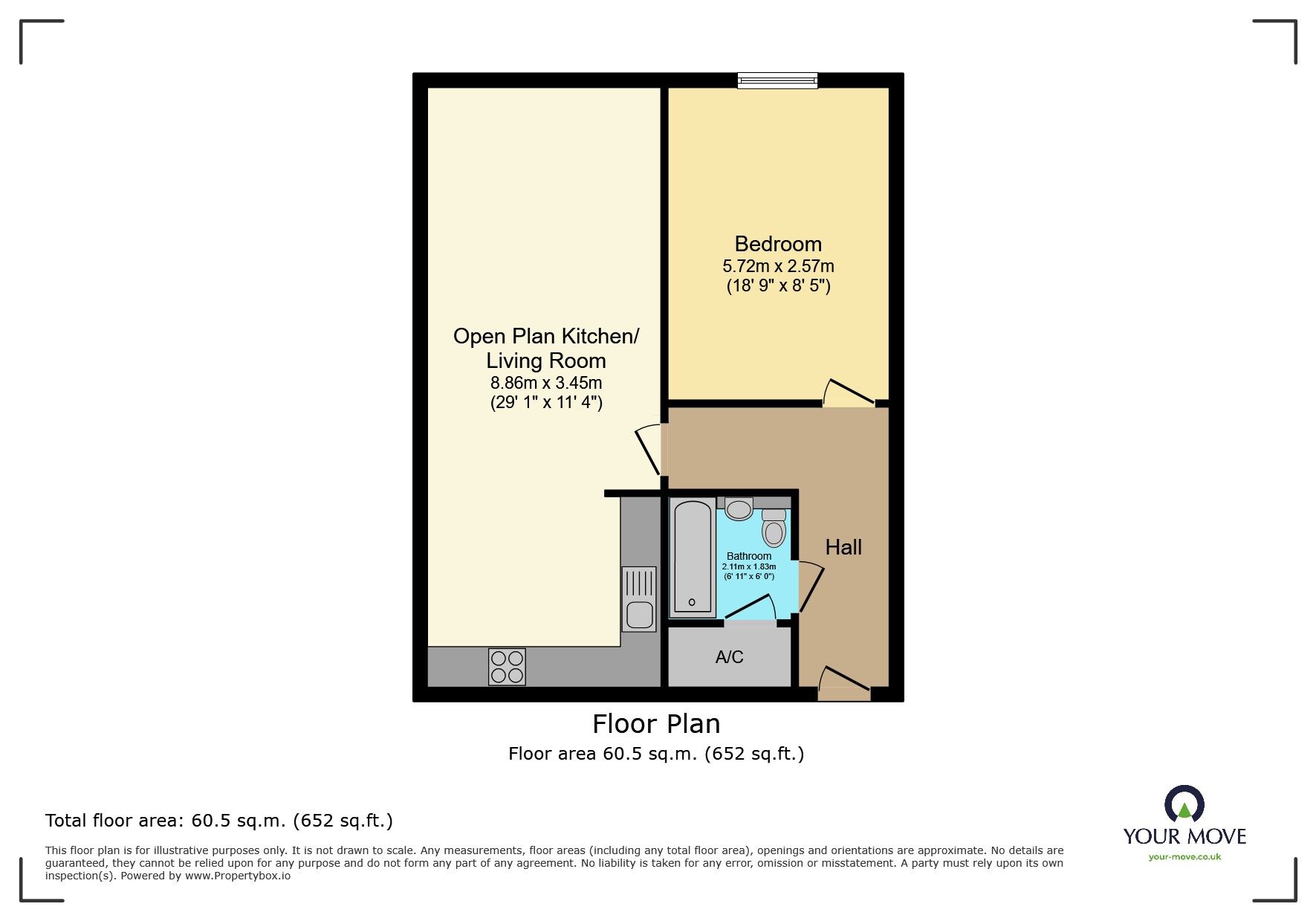 Floorplan of 1 bedroom  Flat for sale, Wrotham Road, Welling, DA16