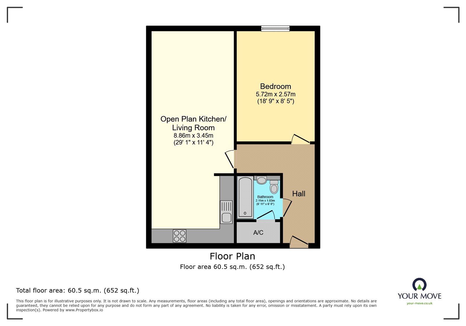 Floorplan of 1 bedroom Flat to rent, Wrotham Road, Welling, DA16