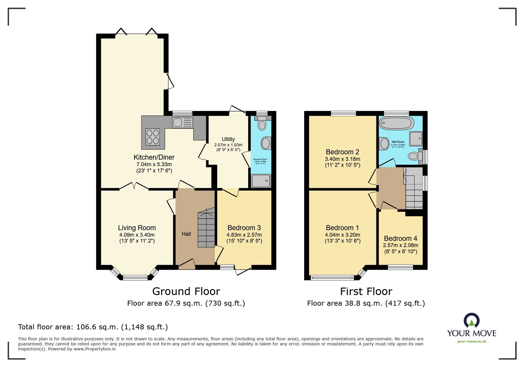 Floorplan of 4 bedroom Semi Detached House for sale, Foresters Crescent, Bexleyheath, DA7
