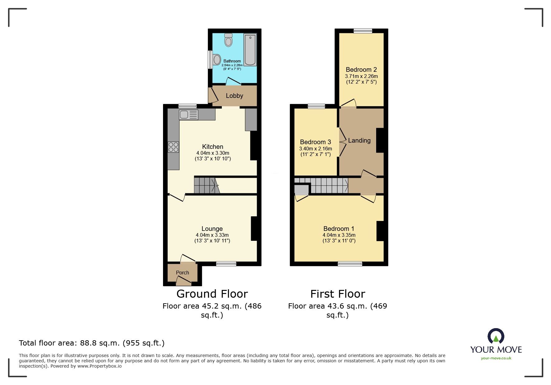 Floorplan of 3 bedroom Semi Detached House for sale, Perry Street, Crayford, Dartford, DA1