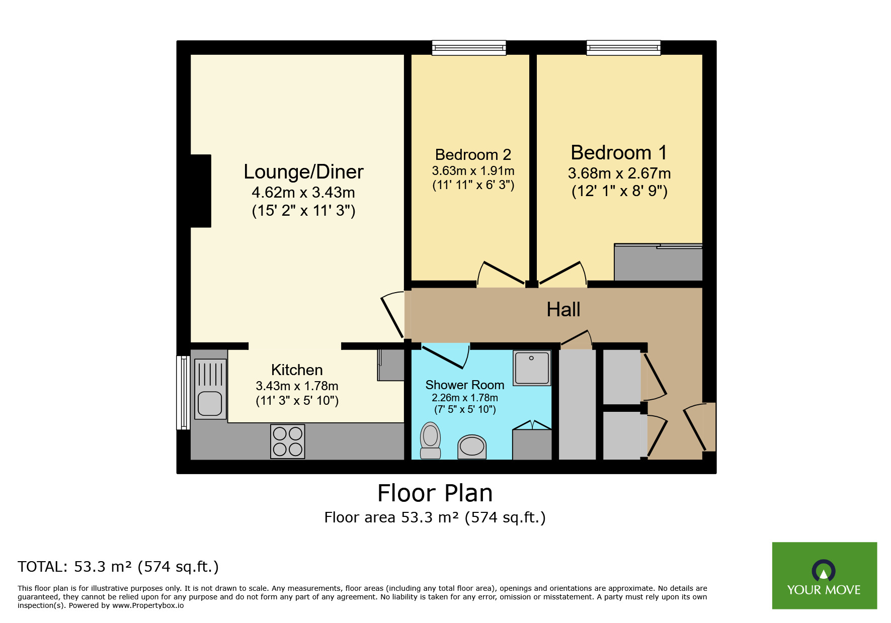 Floorplan of 2 bedroom  Flat for sale, Pincott Road, Bexleyheath, DA6