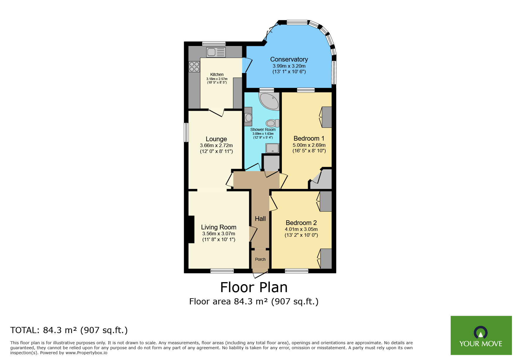 Floorplan of 2 bedroom Semi Detached Bungalow for sale, Wenvoe Avenue, Bexleyheath, DA7