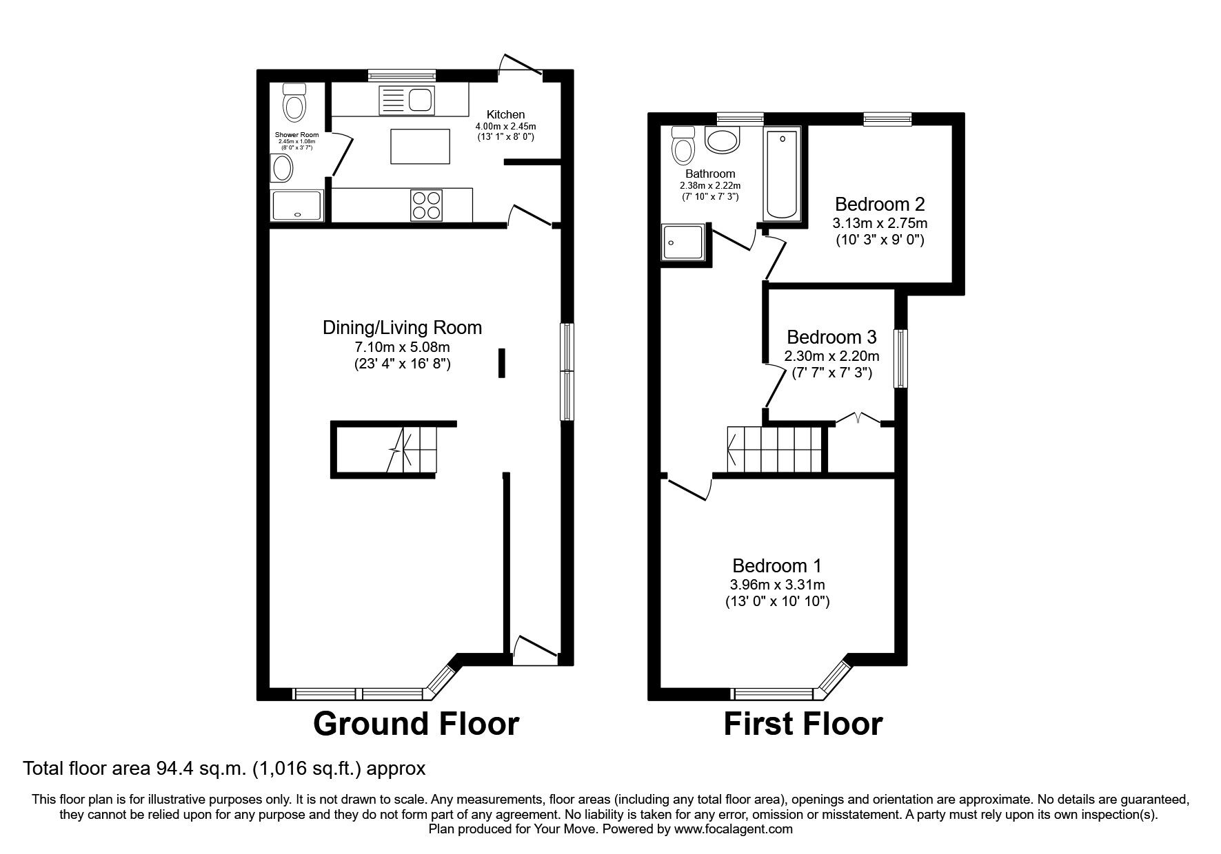 Floorplan of 3 bedroom  House to rent, Clinton Avenue, Welling, DA16