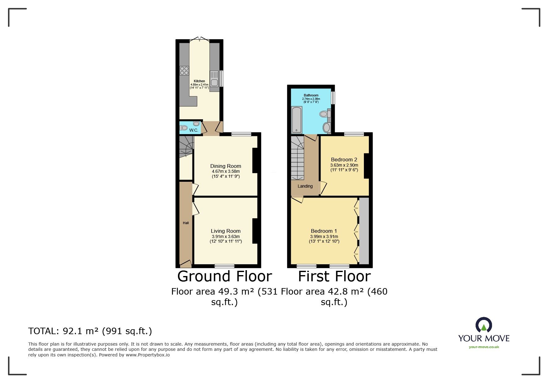 Floorplan of 2 bedroom End Terrace House for sale, Chapel Road, Bexleyheath, DA7