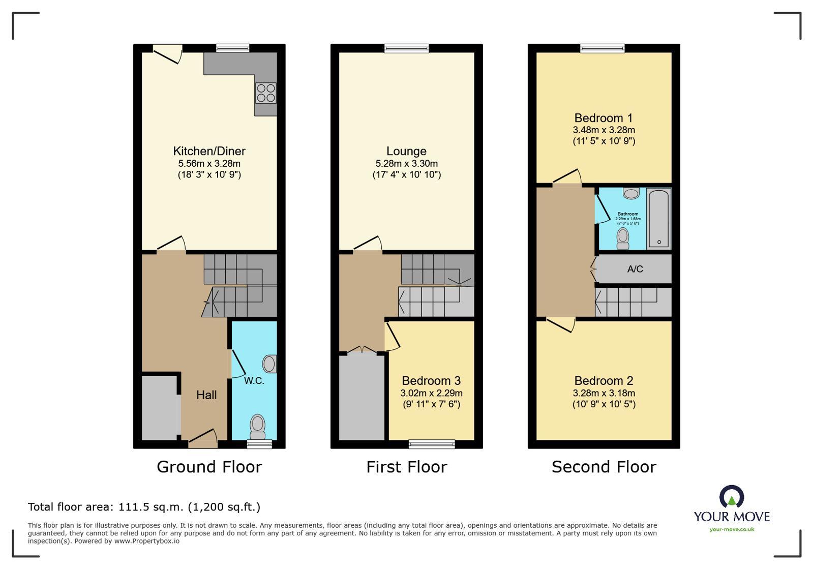Floorplan of 3 bedroom Mid Terrace House for sale, Erith Road, Bexleyheath, DA7