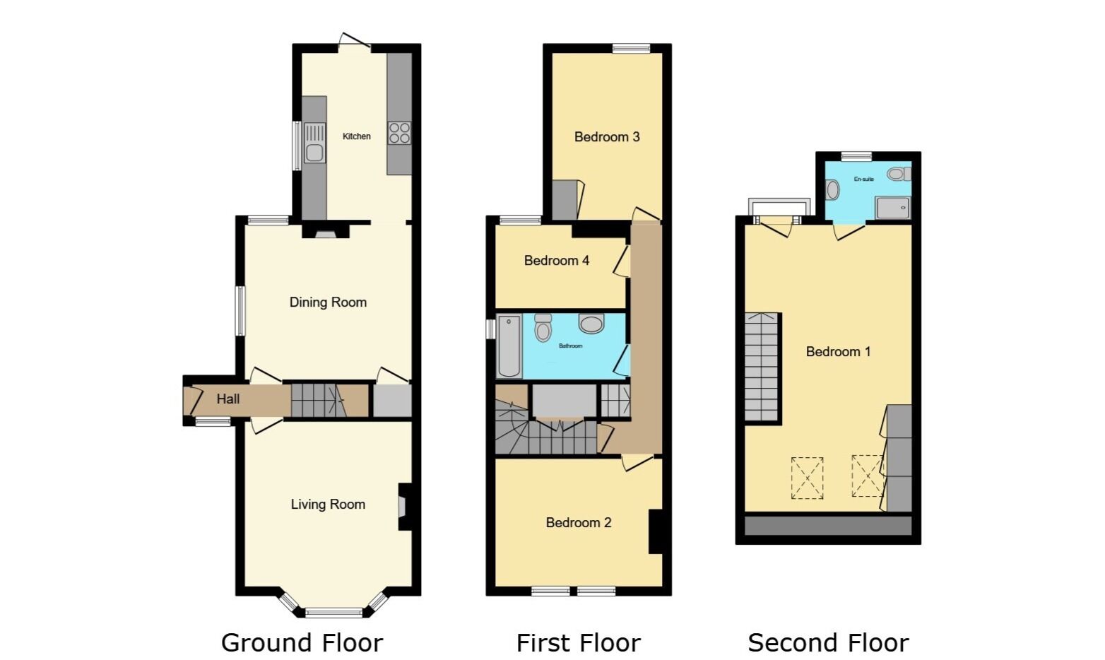 Floorplan of 4 bedroom Semi Detached House for sale, Belvedere Road, Bexleyheath, Kent, DA7