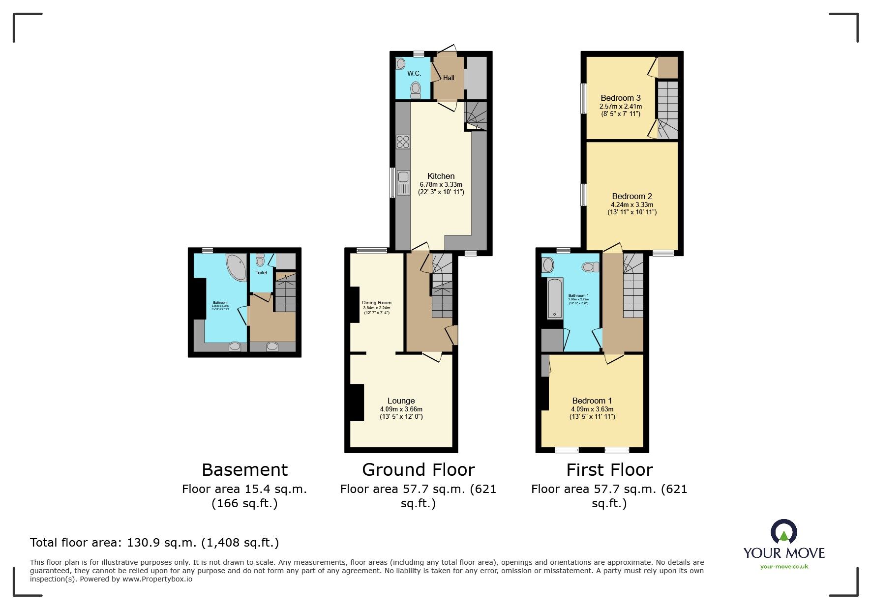 Floorplan of 3 bedroom Semi Detached House for sale, Woolwich Road, Bexleyheath, DA7