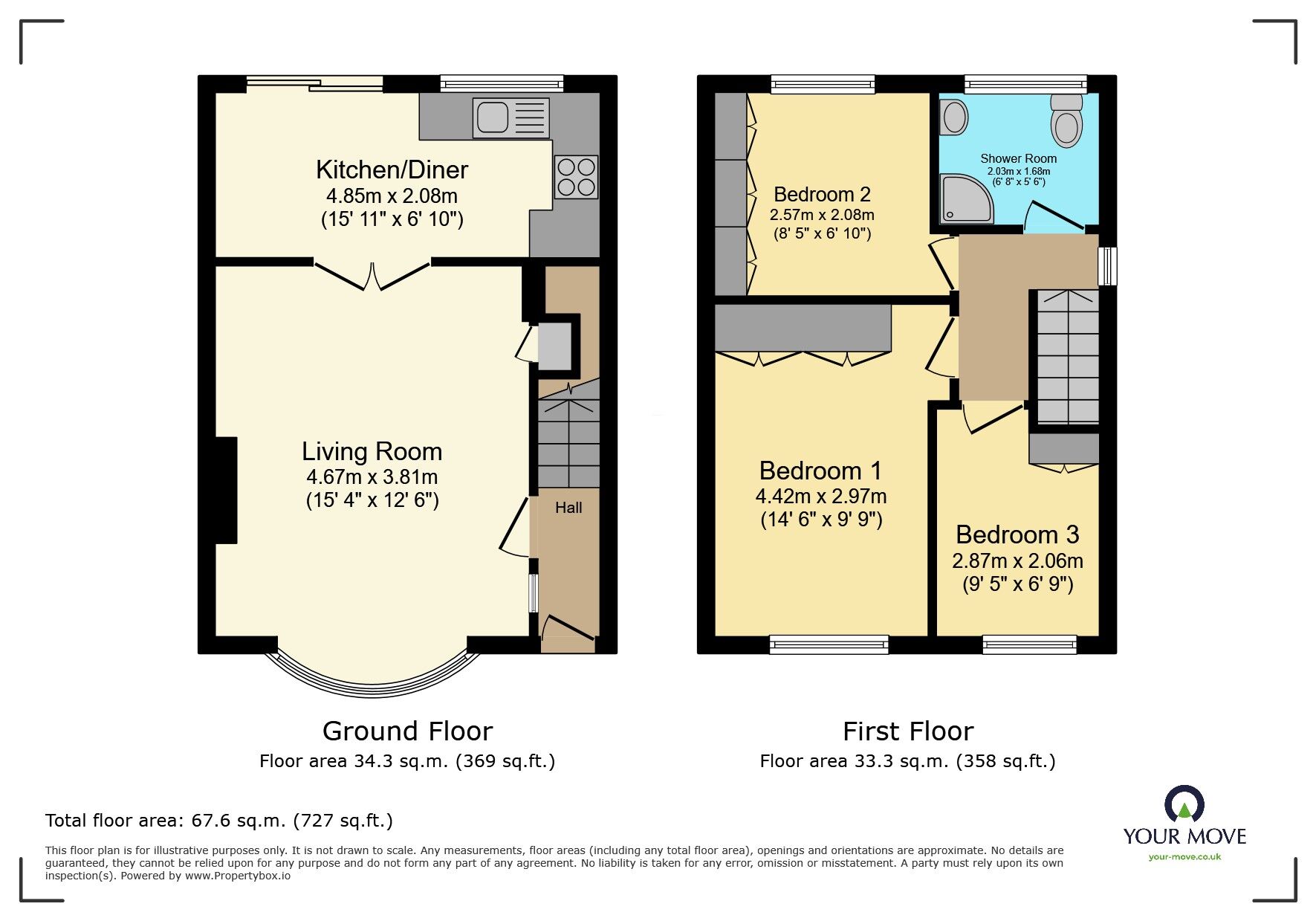 Floorplan of 3 bedroom Semi Detached House for sale, Epsom Close, Bexleyheath, DA7