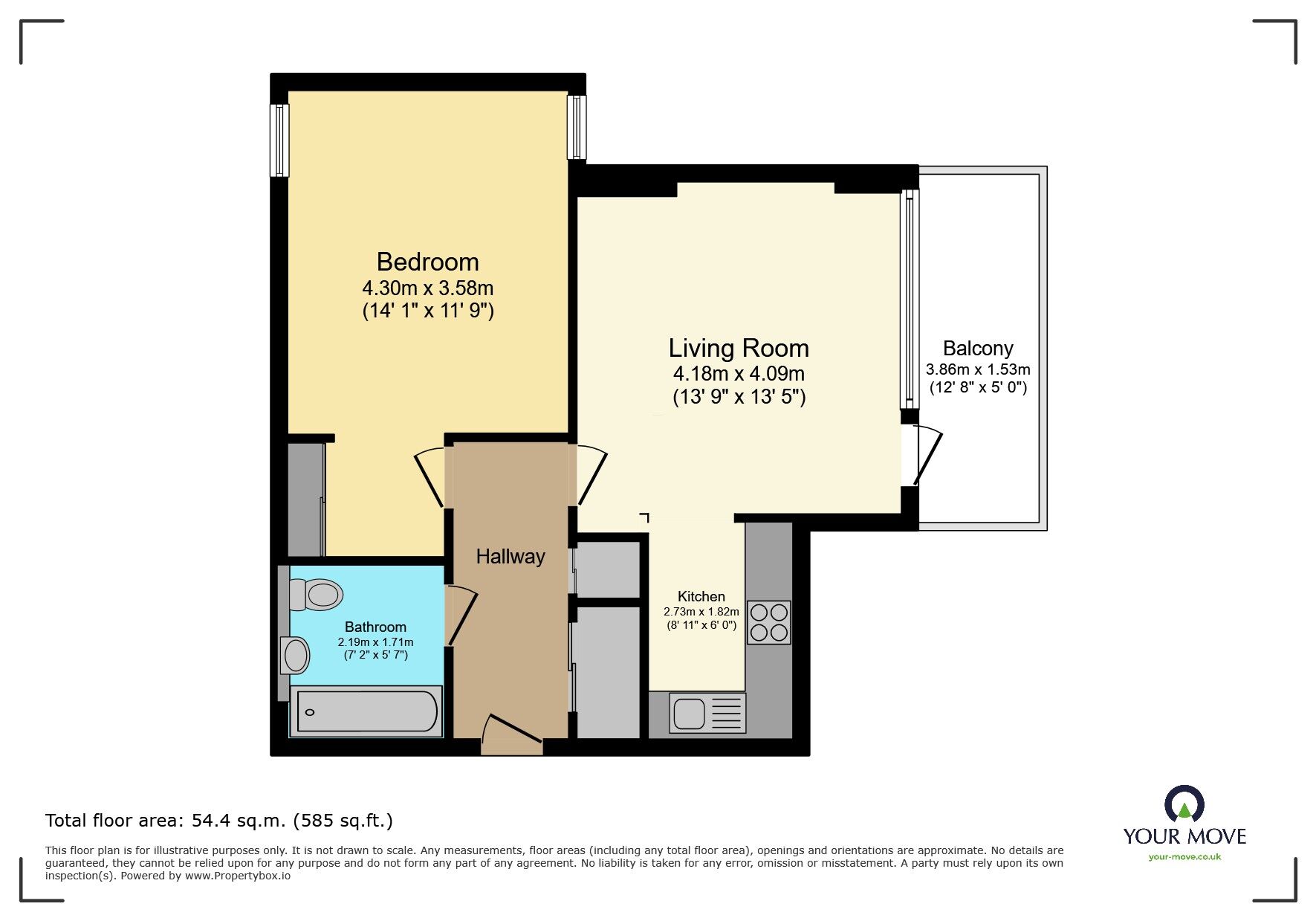 Floorplan of 1 bedroom Flat for sale, Regal Walk, Bexleyheath, DA6