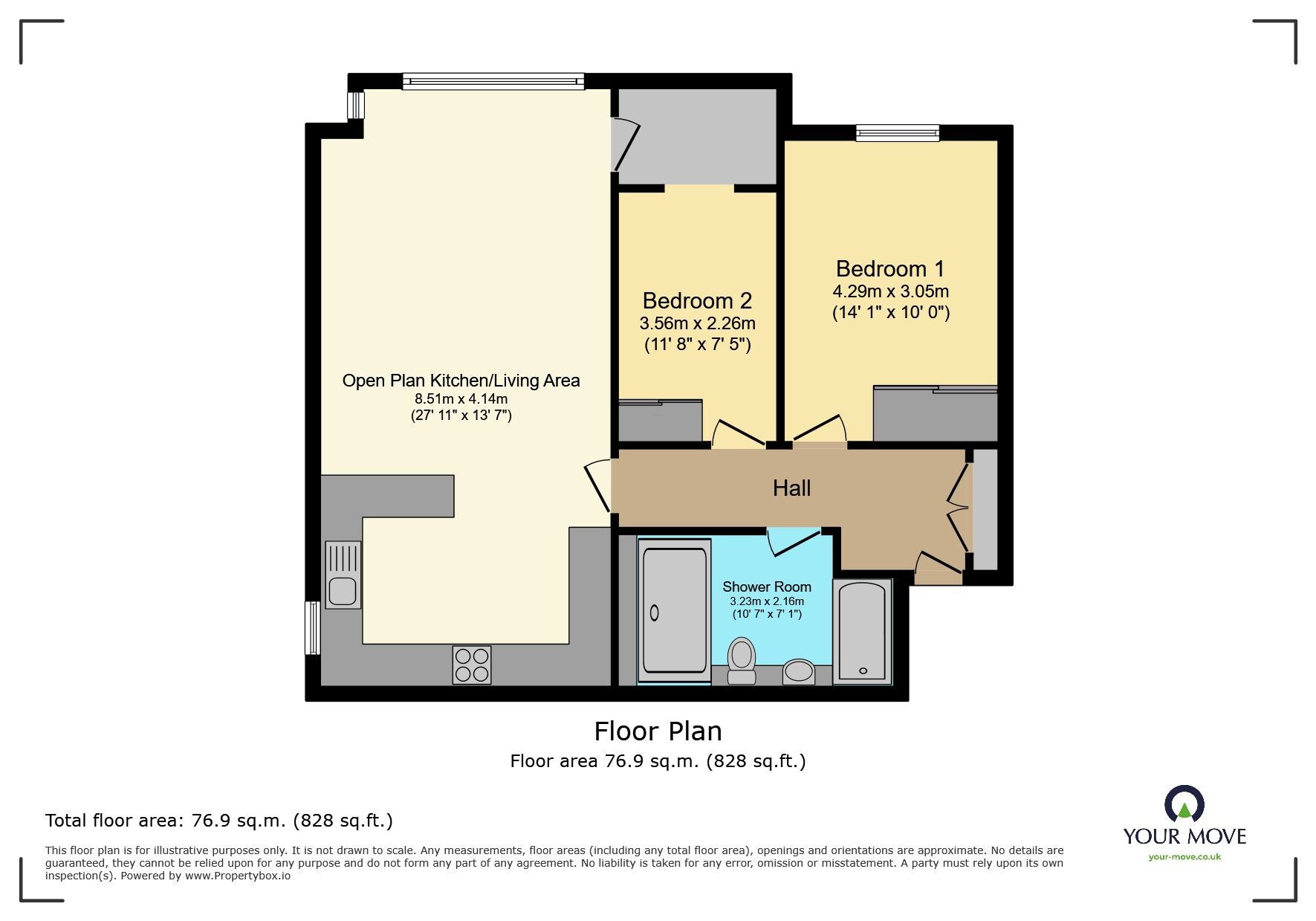 Floorplan of 2 bedroom  Flat for sale, Crook Log, Bexleyheath, Kent, DA6