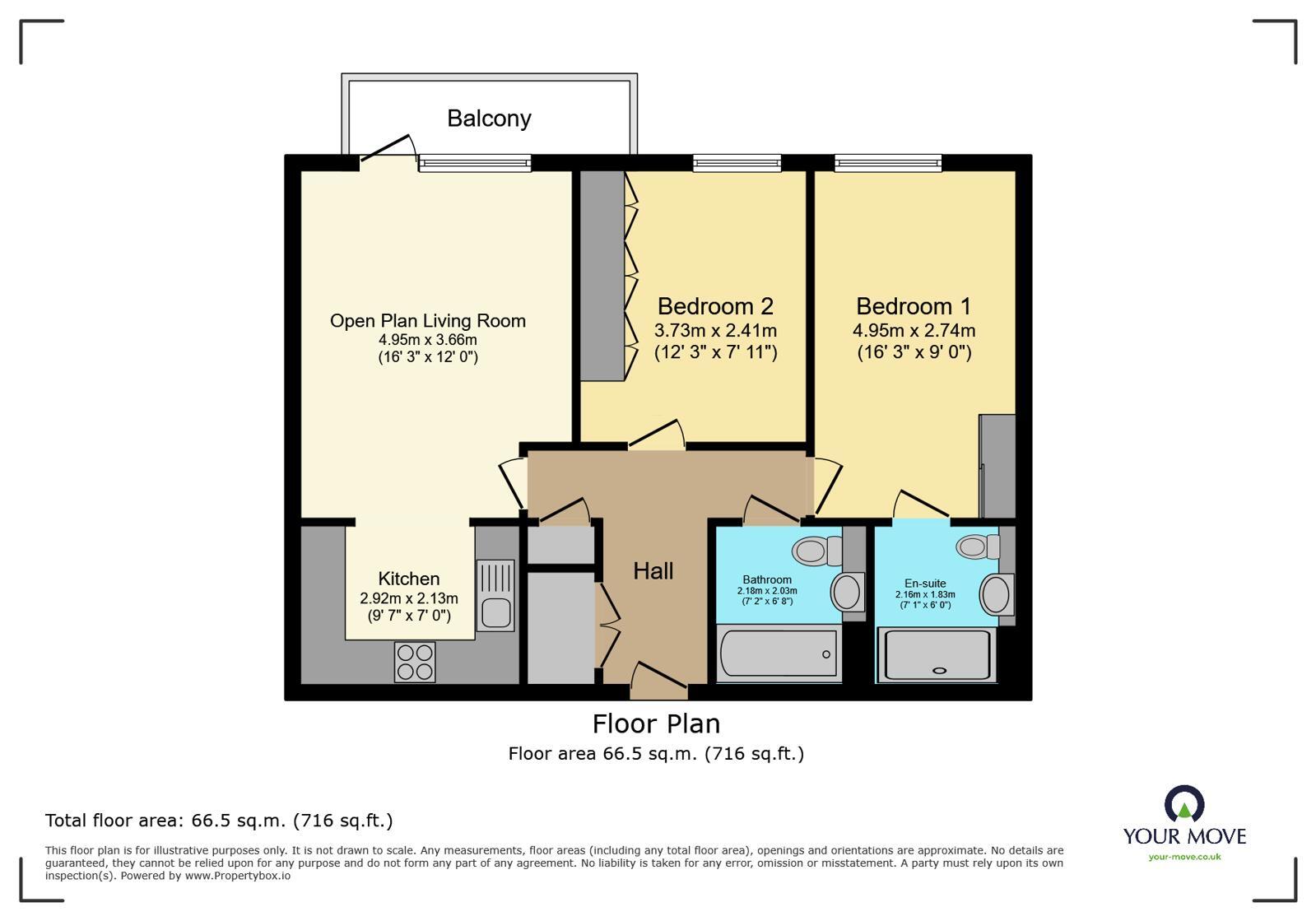 Floorplan of 2 bedroom Flat for sale, Regal Walk, Bexleyheath, DA6