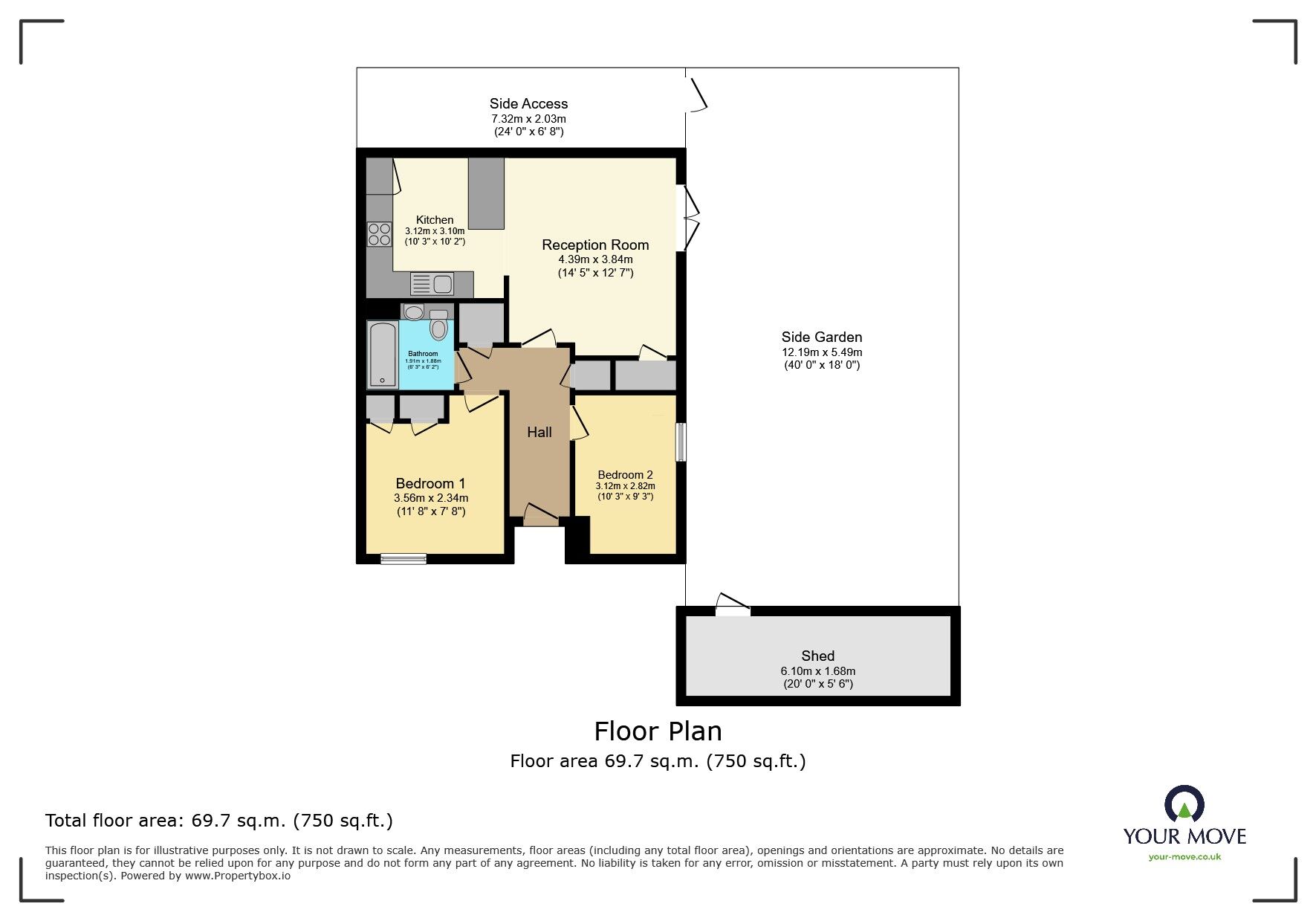 Floorplan of 2 bedroom  Flat for sale, Davis Way, Sidcup, DA14
