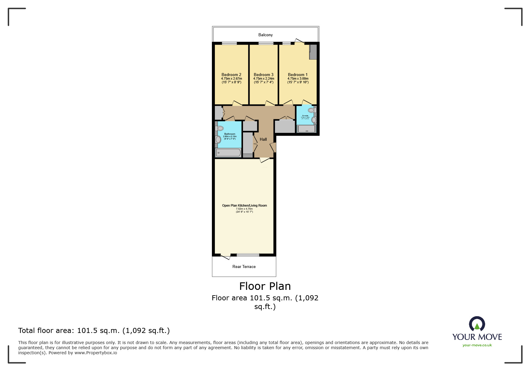 Floorplan of 3 bedroom  Flat for sale, Regal Walk, Bexleyheath, DA6