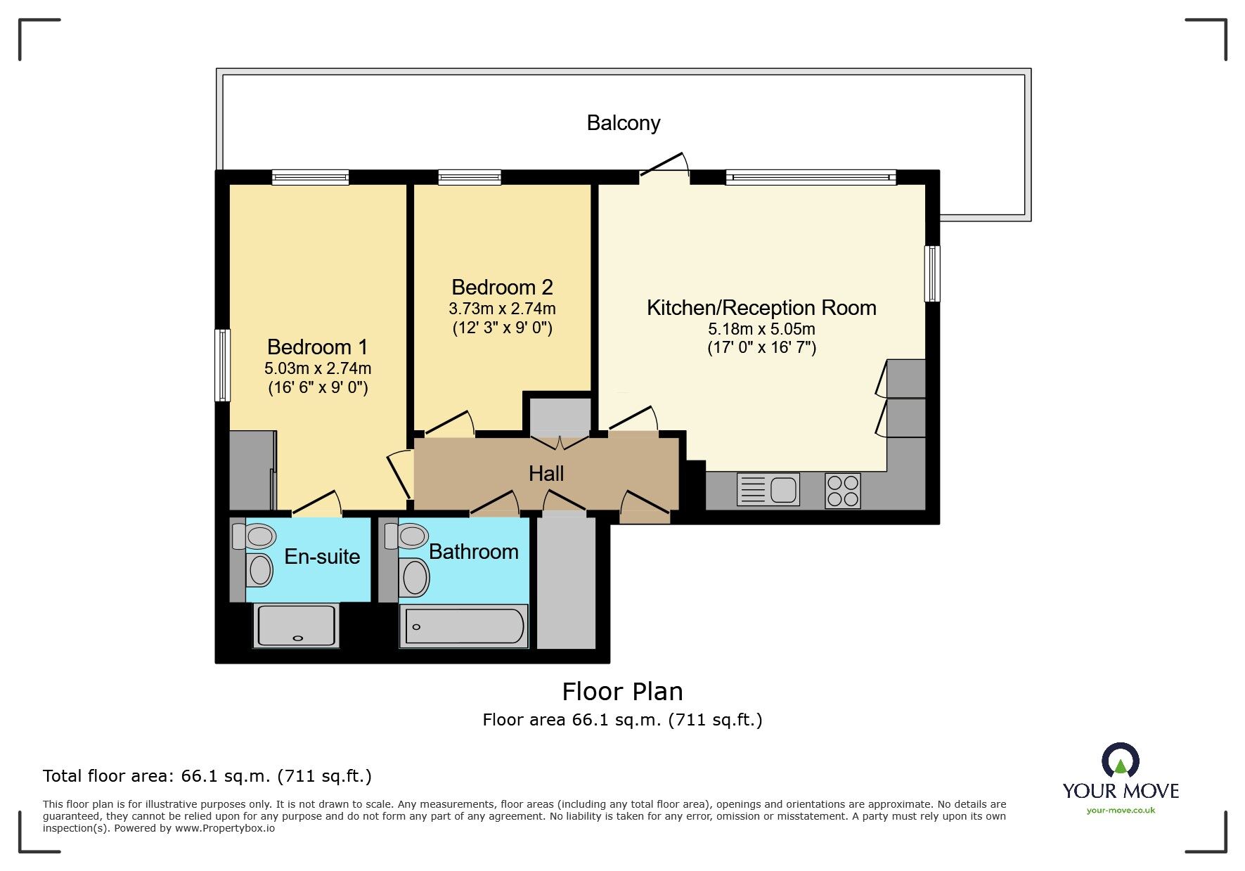 Floorplan of 2 bedroom  Flat for sale, Regal Walk, Bexleyheath, DA6