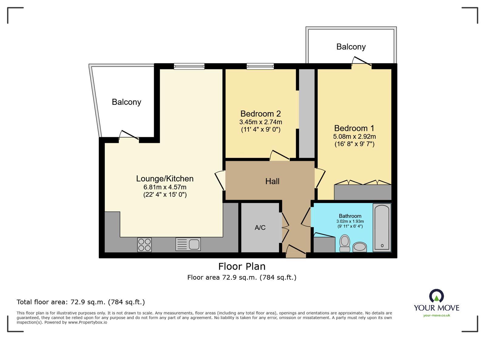 Floorplan of 2 bedroom Flat for sale, Sterling Road, Bexleyheath, DA7