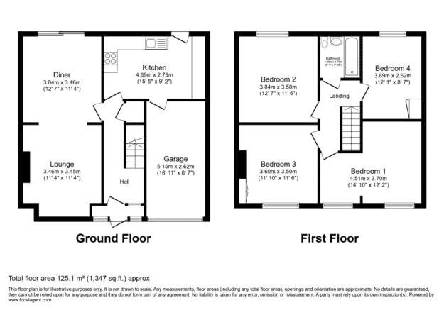 Floorplan of 4 bedroom Semi Detached House to rent, Holmesdale Road, Bexleyheath, DA7