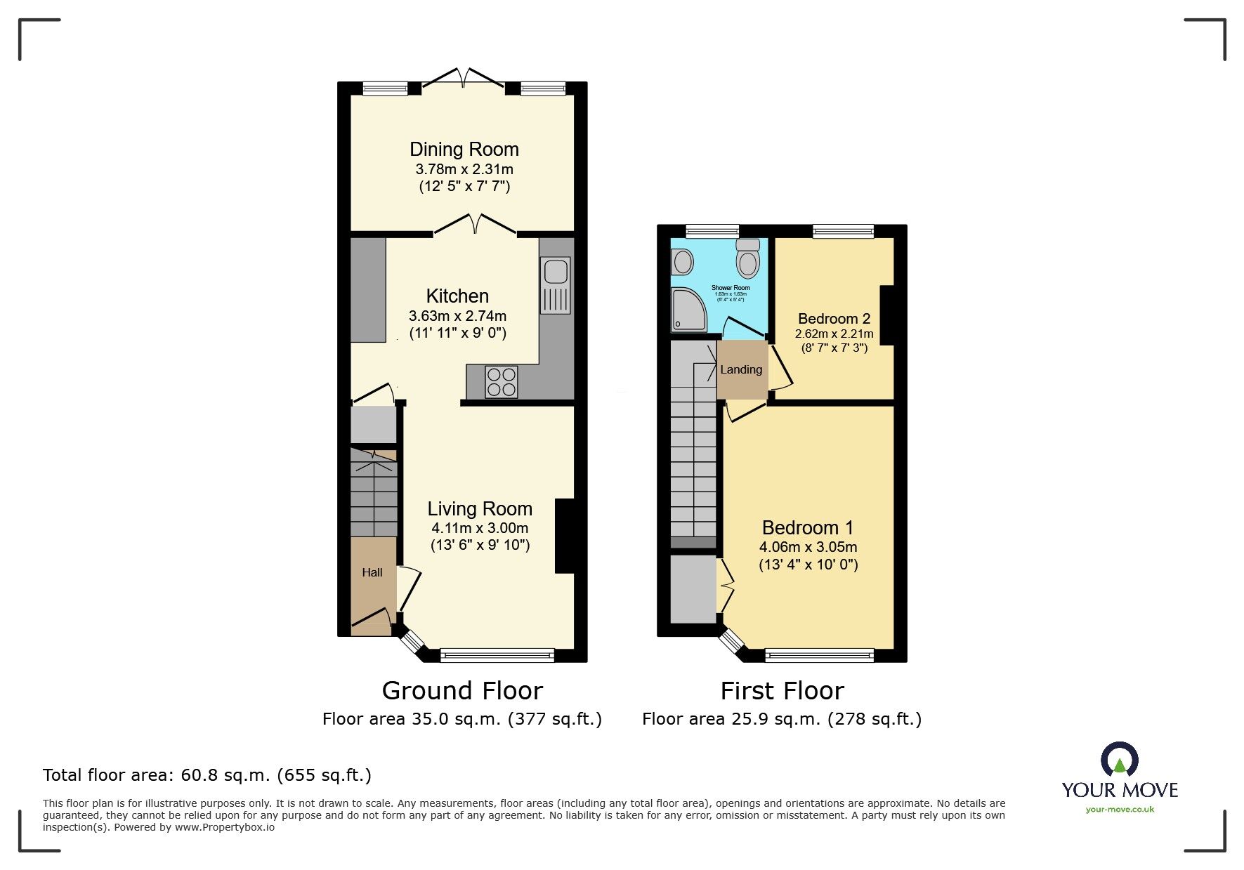 Floorplan of 2 bedroom Mid Terrace House for sale, Lavernock Road, Bexleyheath, DA7