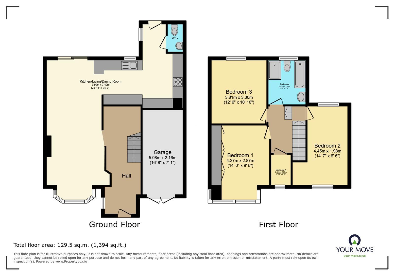 Floorplan of 4 bedroom Semi Detached House for sale, Romney Gardens, Bexleyheath, DA7