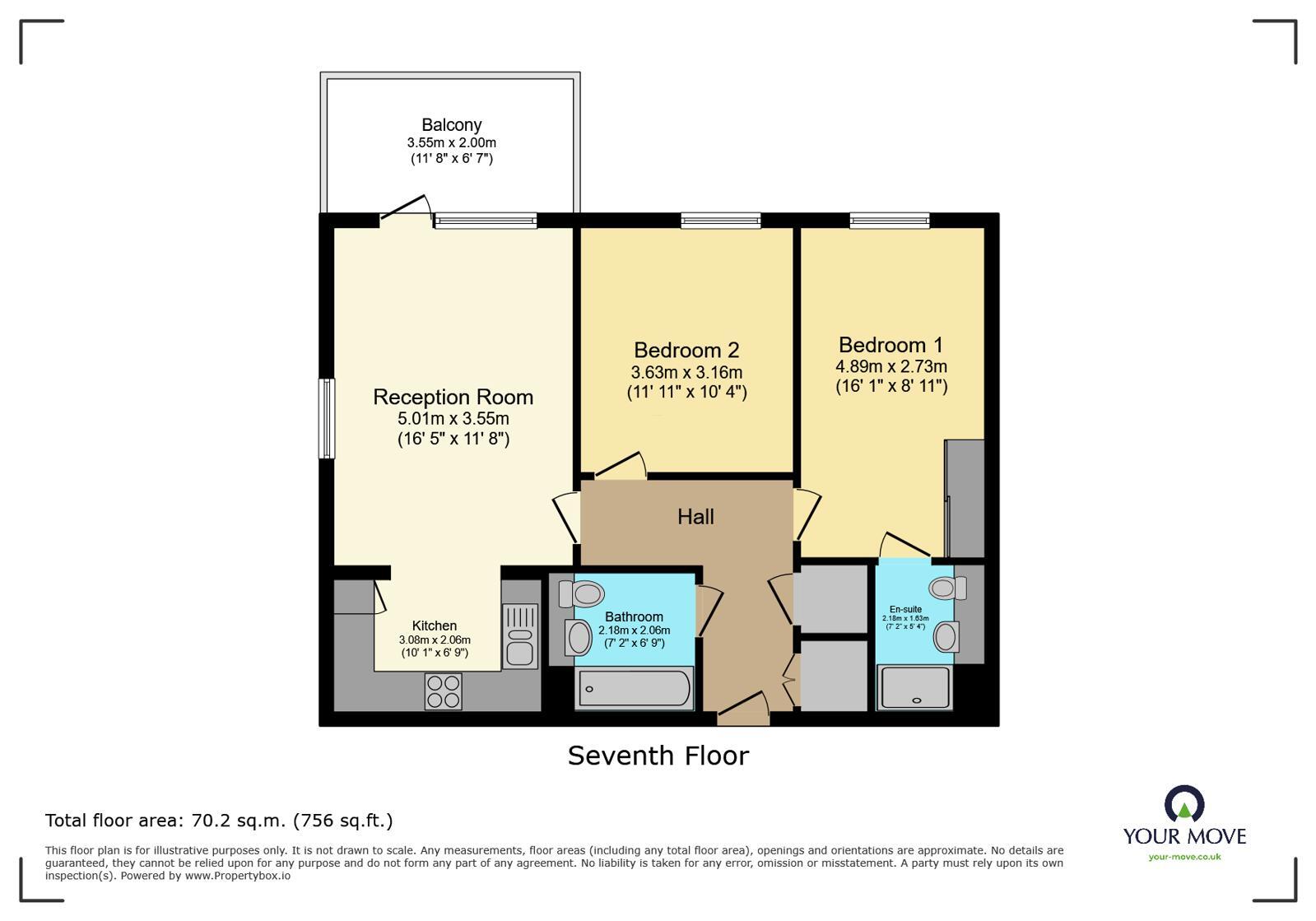 Floorplan of 2 bedroom Flat for sale, Regal Walk, Bexleyheath, DA6