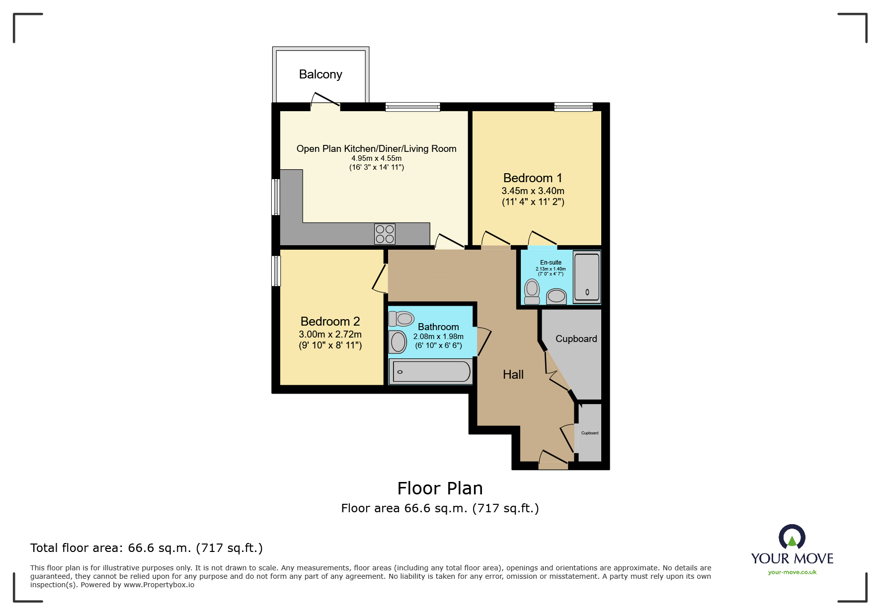 Floorplan of 2 bedroom  Flat for sale, Alcock Crescent, Crayford, Dartford, DA1