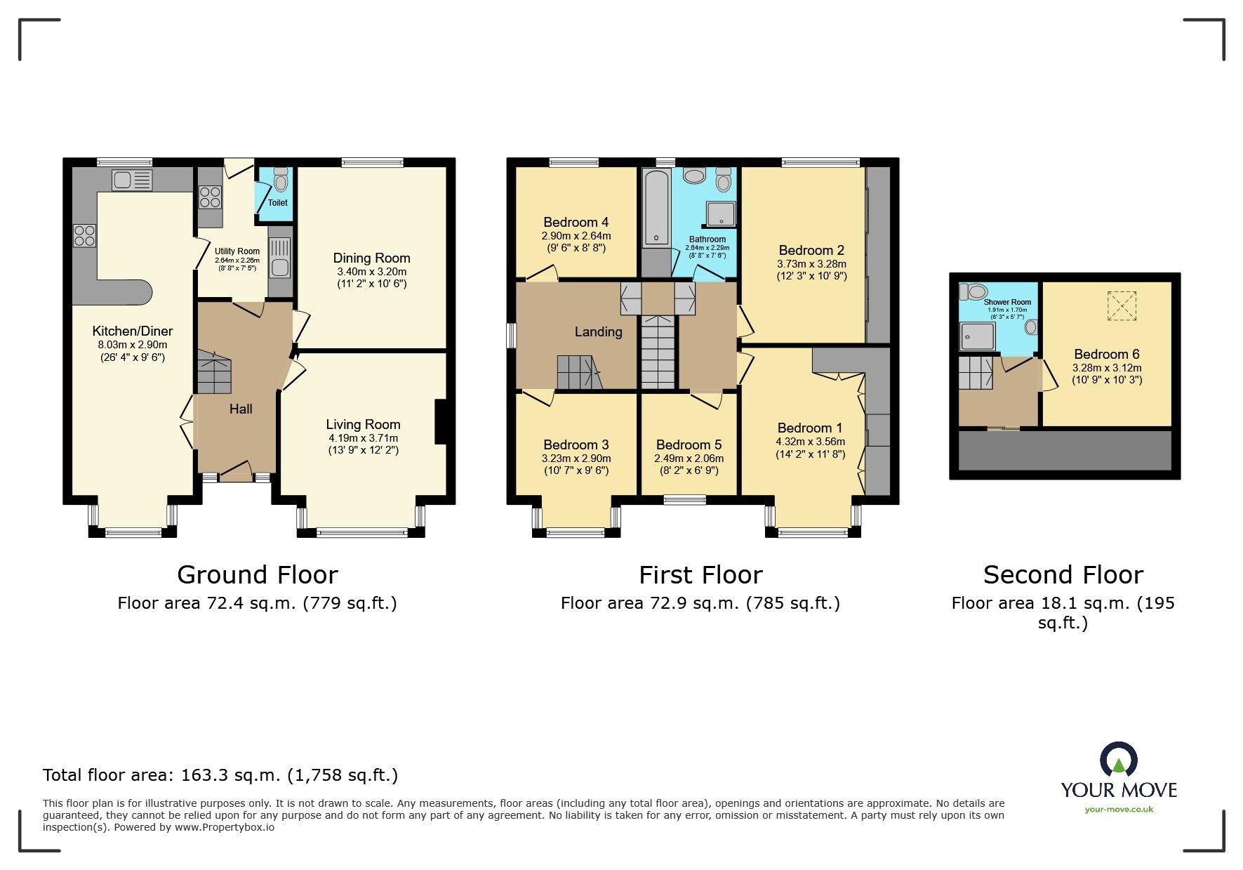 Floorplan of 6 bedroom Semi Detached House for sale, Hollingbourne Avenue, Bexleyheath, DA7