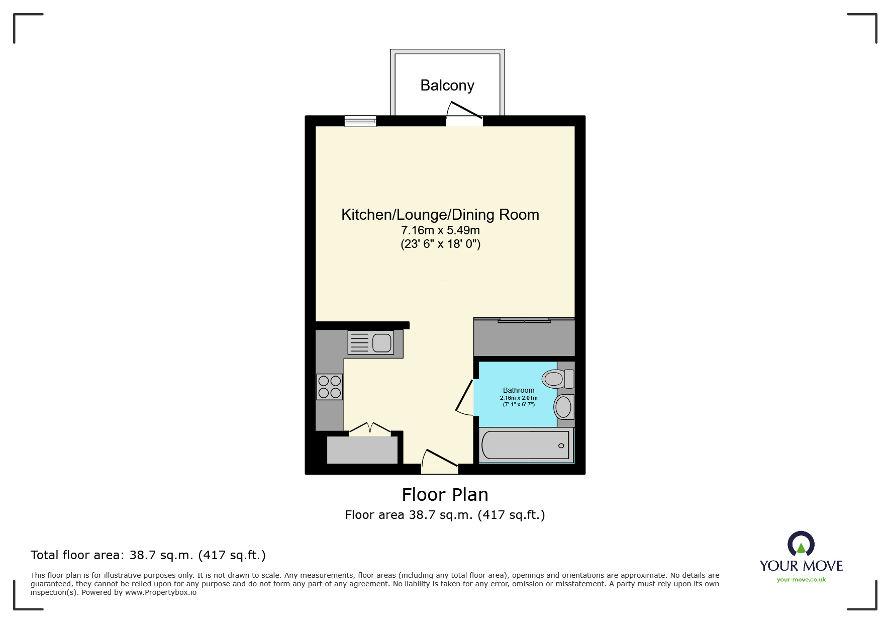 Floorplan of  Flat for sale, Regal Walk, Bexleyheath, DA6