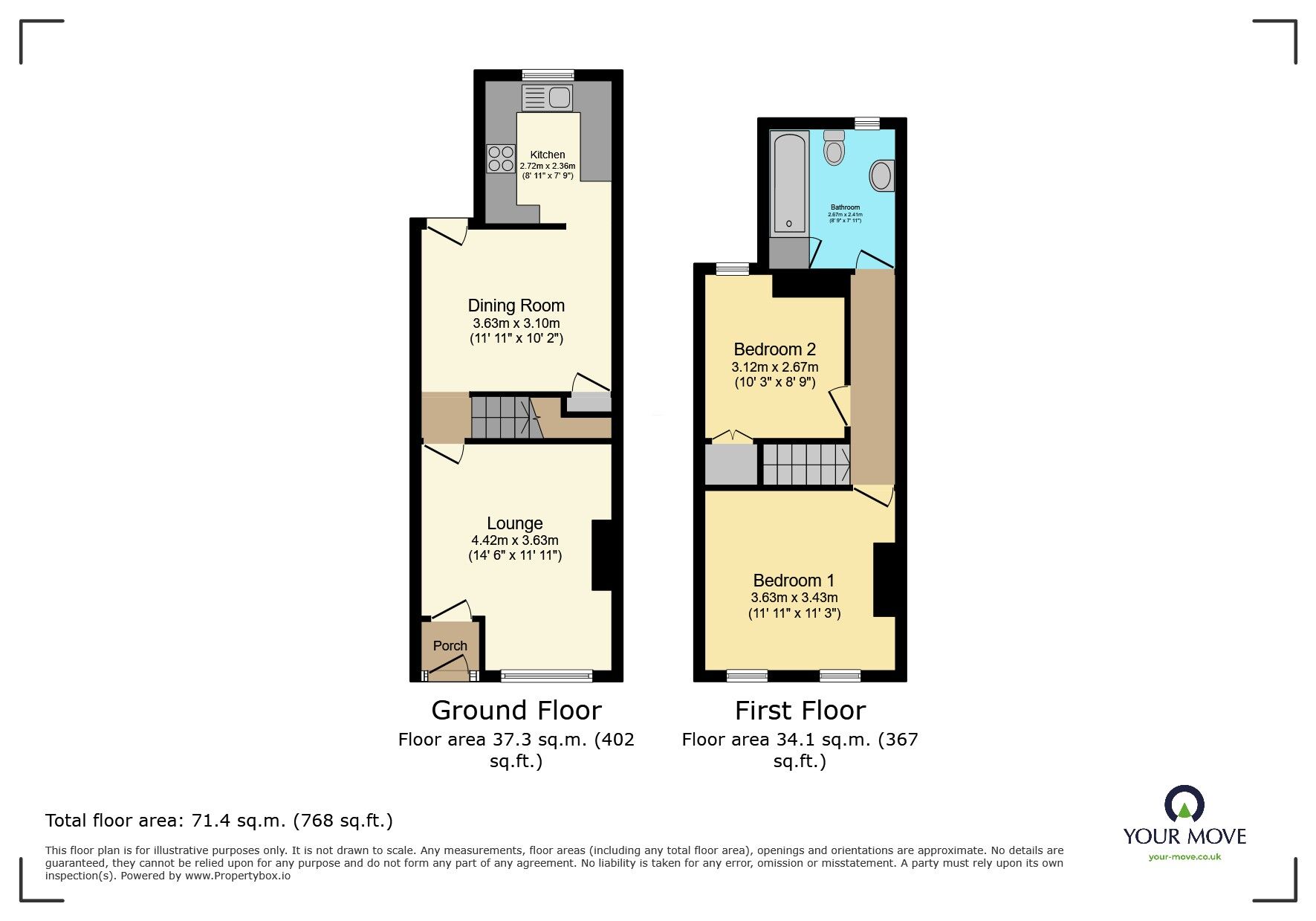 Floorplan of 2 bedroom Mid Terrace House for sale, Mayplace Road West, Bexleyheath, DA7