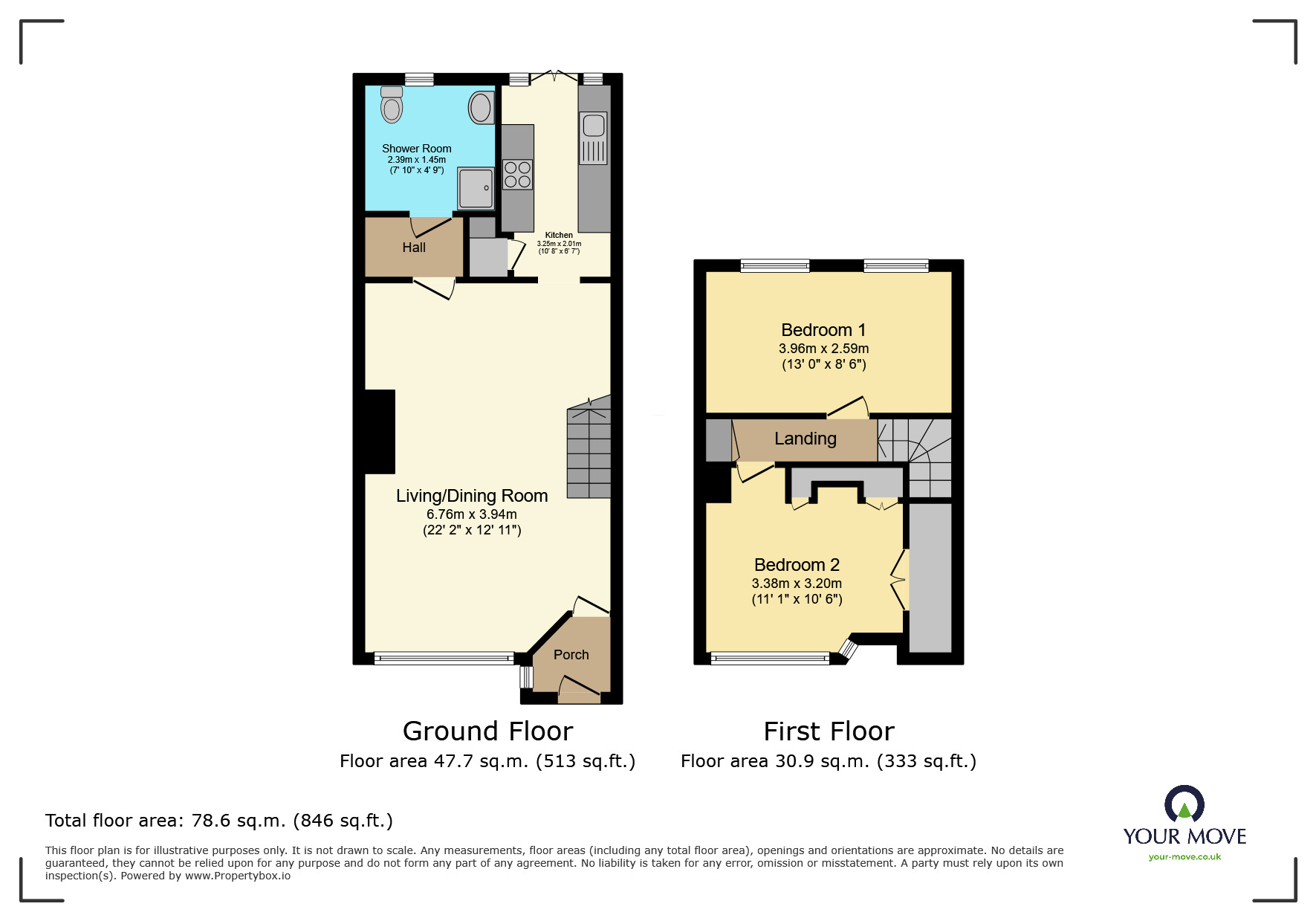 Floorplan of 2 bedroom Mid Terrace House for sale, Sherwood Park Avenue, Sidcup, DA15