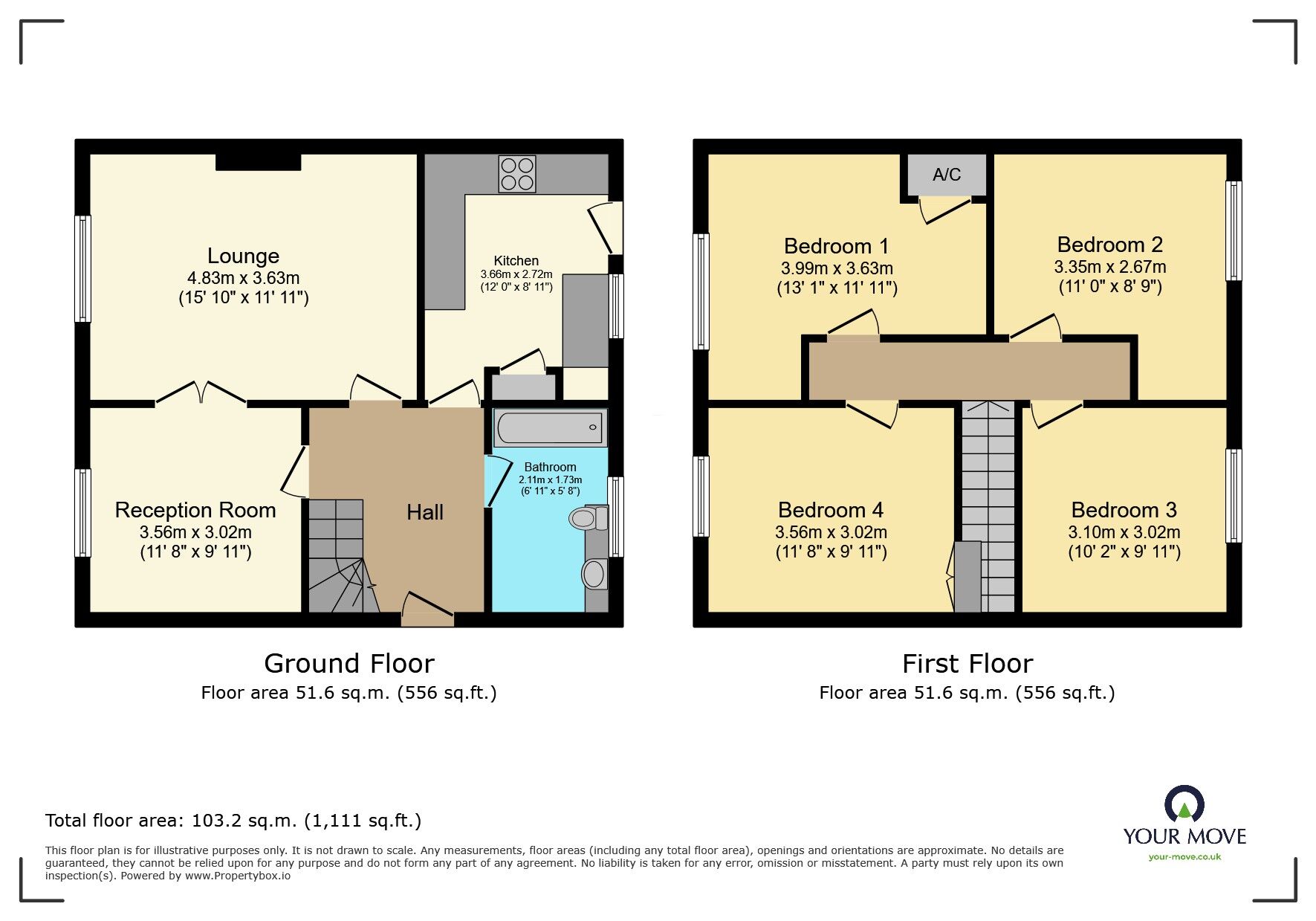 Floorplan of 4 bedroom Semi Detached House for sale, Iron Mill Lane, Crayford, Dartford, DA1