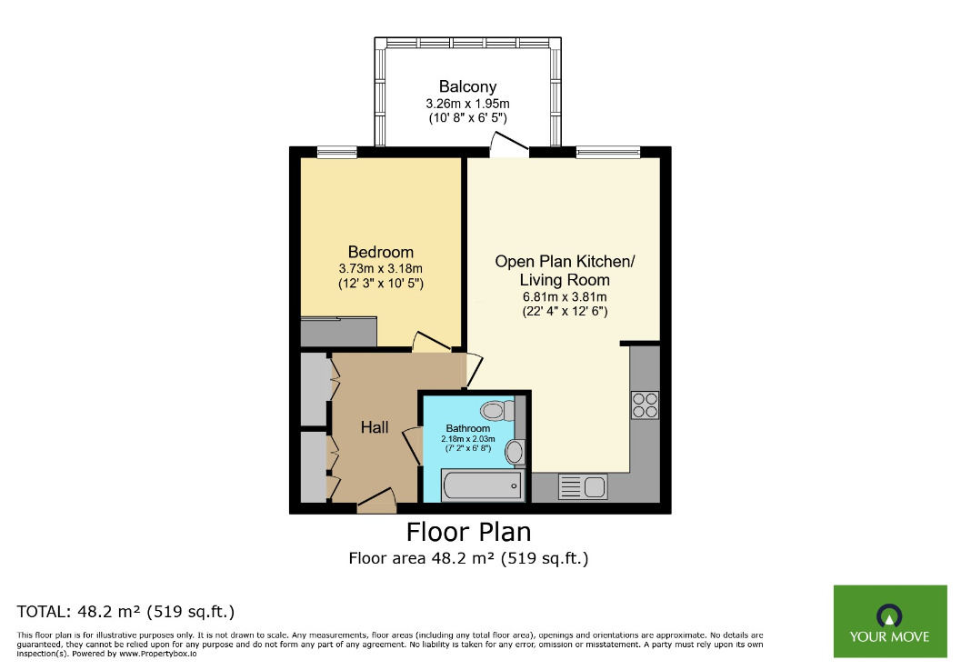 Floorplan of 1 bedroom  Flat to rent, Regal Walk, Bexleyheath, DA6