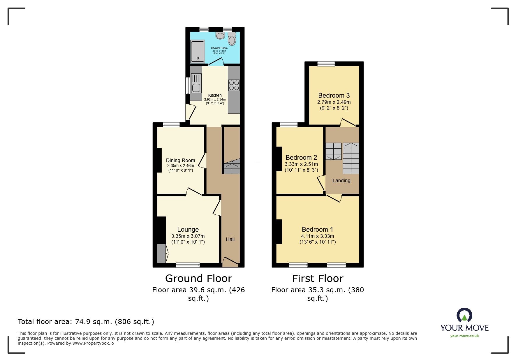 Floorplan of 3 bedroom Mid Terrace House for sale, Lion Road, Bexleyheath, DA6