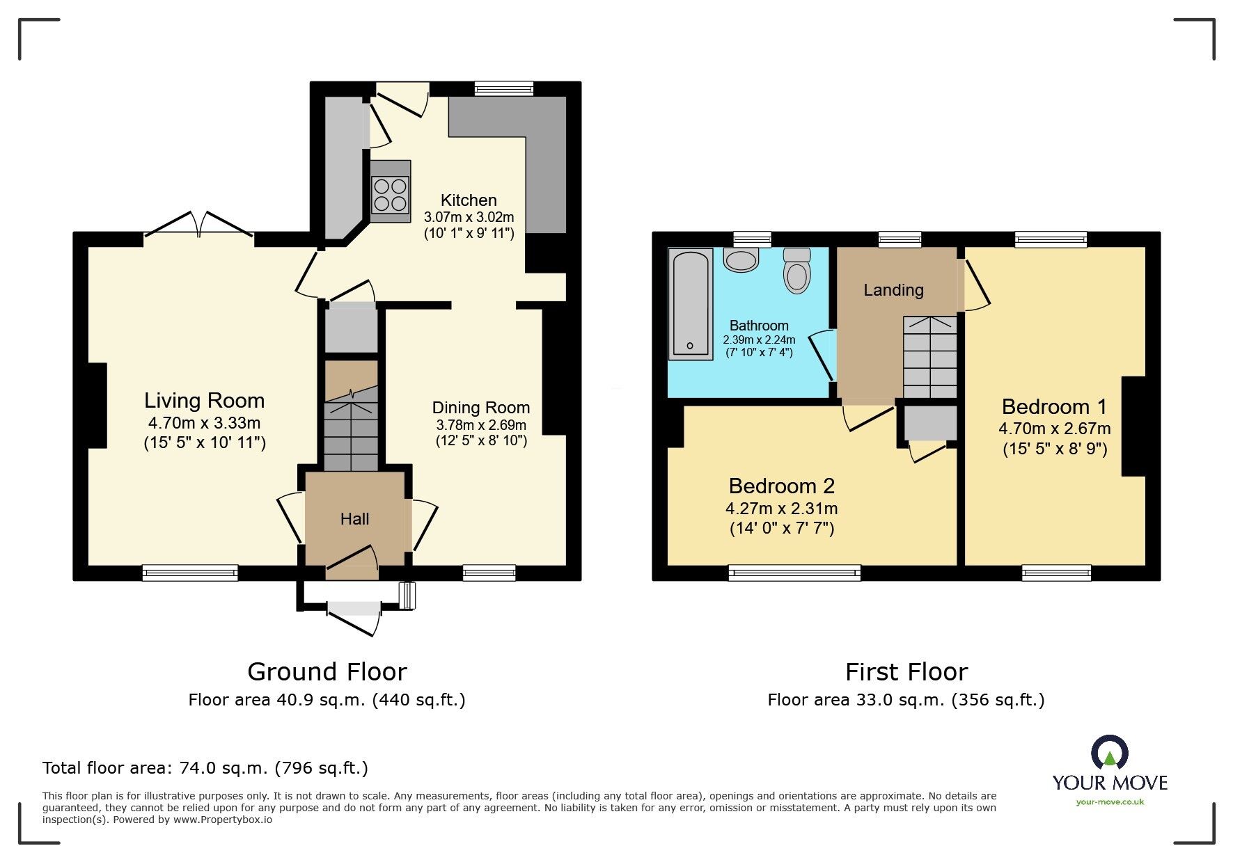Floorplan of 2 bedroom End Terrace House for sale, Stanham Place, Crayford, Dartford, DA1