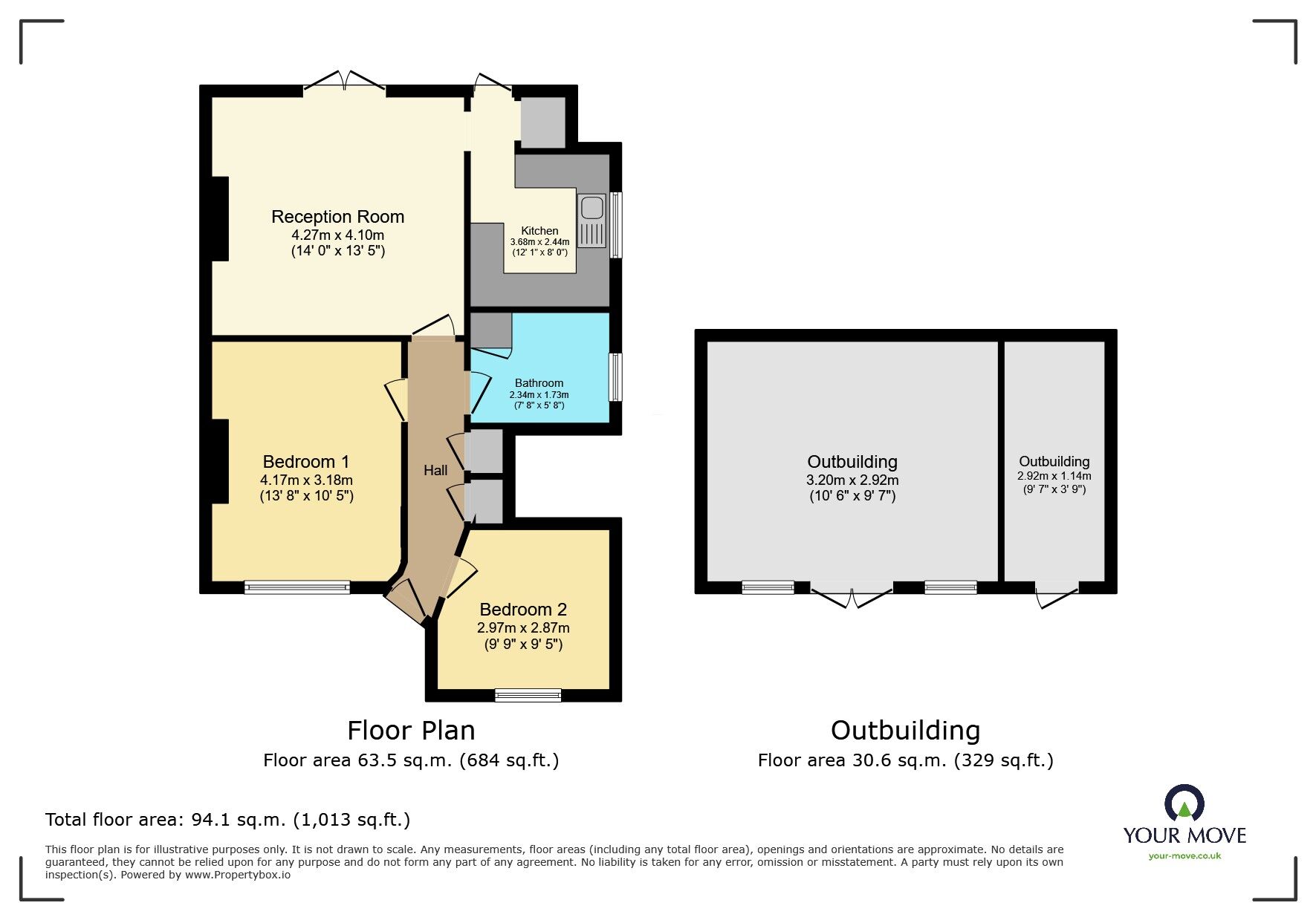 Floorplan of 2 bedroom Flat for sale, Harding Road, Bexleyheath, DA7