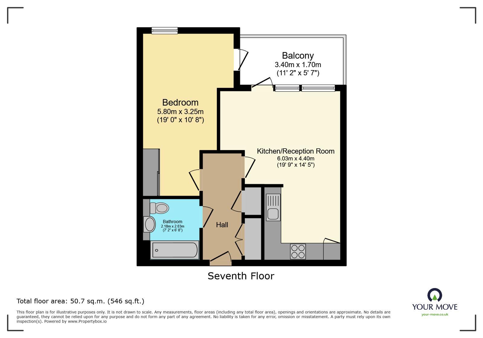 Floorplan of 1 bedroom Flat to rent, Regal Walk, Bexleyheath, DA6