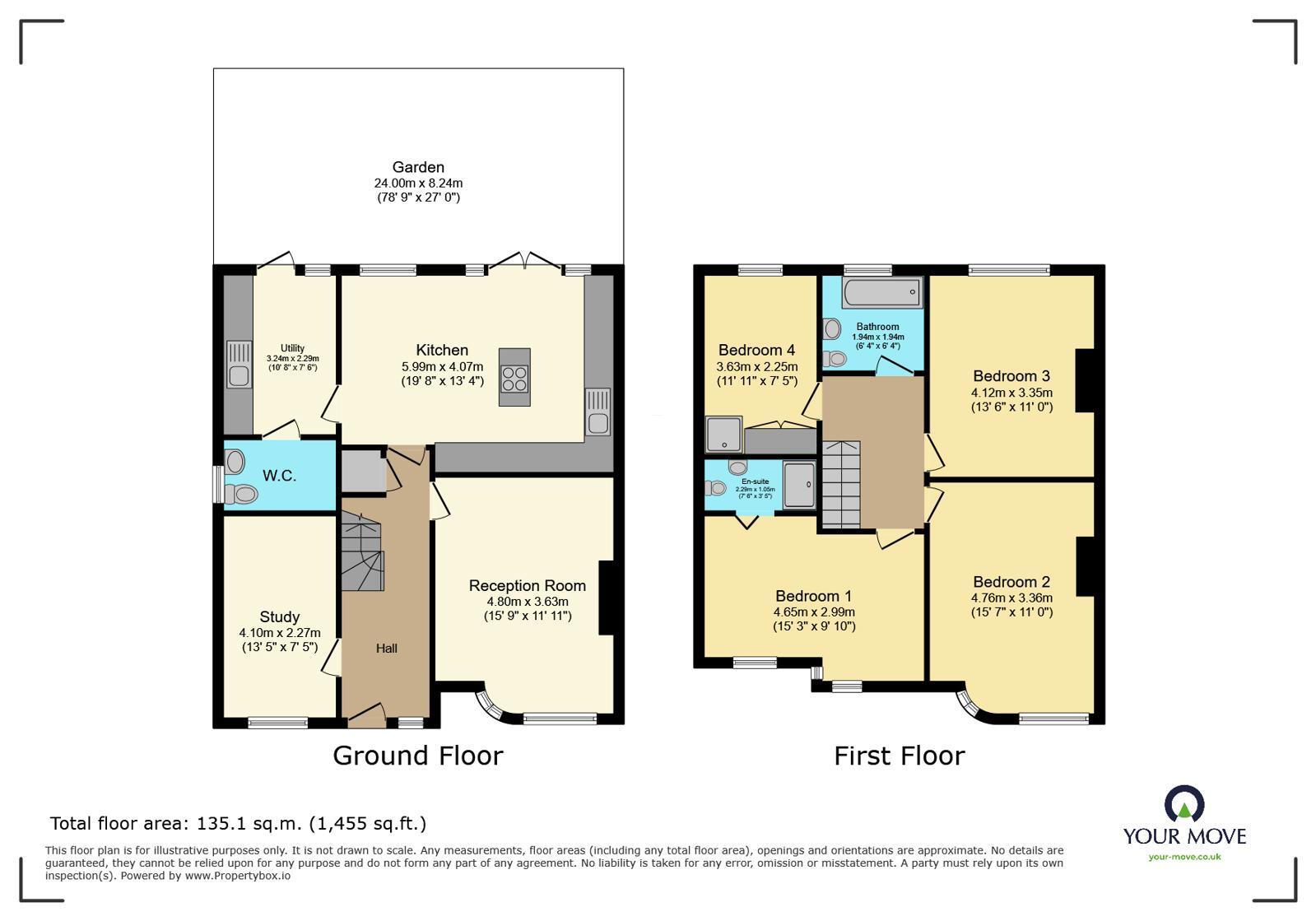 Floorplan of 4 bedroom Semi Detached House for sale, Latham Road, Bexleyheath, DA6