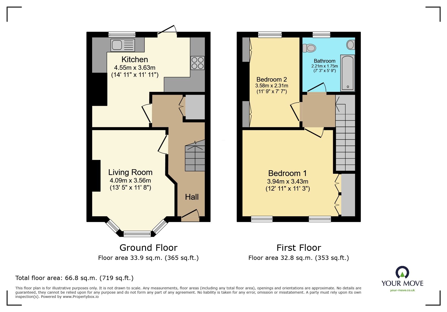 Floorplan of 2 bedroom Mid Terrace House for sale, Lewis Road, Welling, DA16