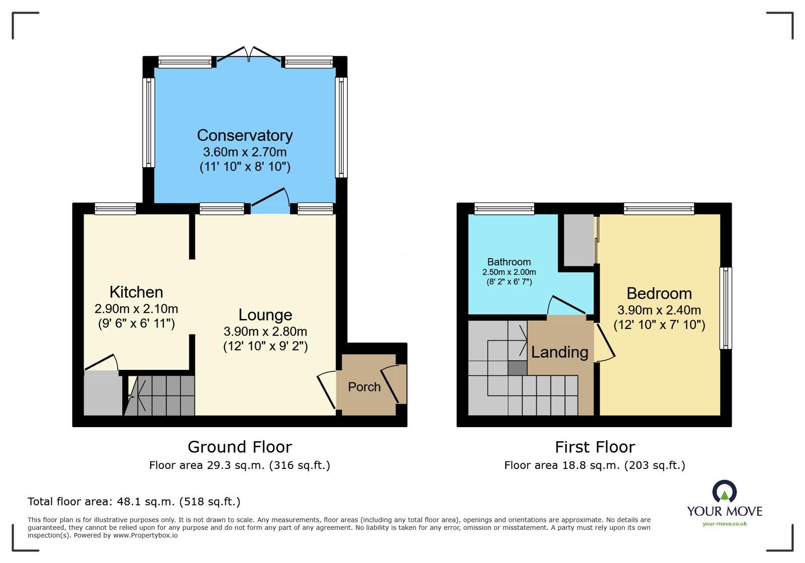 Floorplan of 1 bedroom End Terrace House for sale, Cheswick Close, Crayford, Dartford, DA1