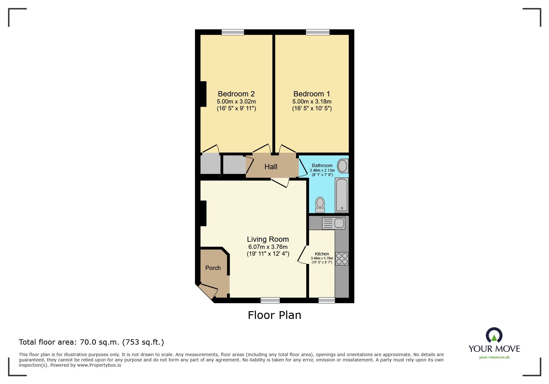 Floorplan of 2 bedroom Flat for sale, Broadway, Bexleyheath, DA6