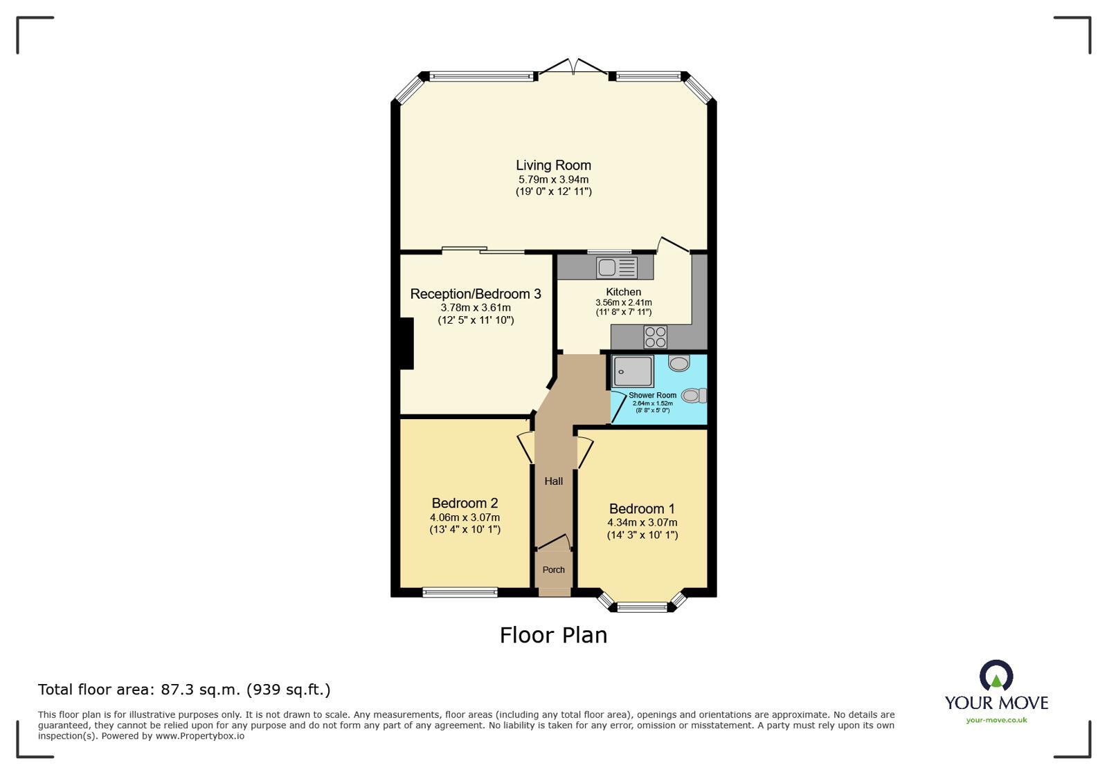 Floorplan of 3 bedroom Semi Detached Bungalow for sale, St. Audrey Avenue, Bexleyheath, DA7