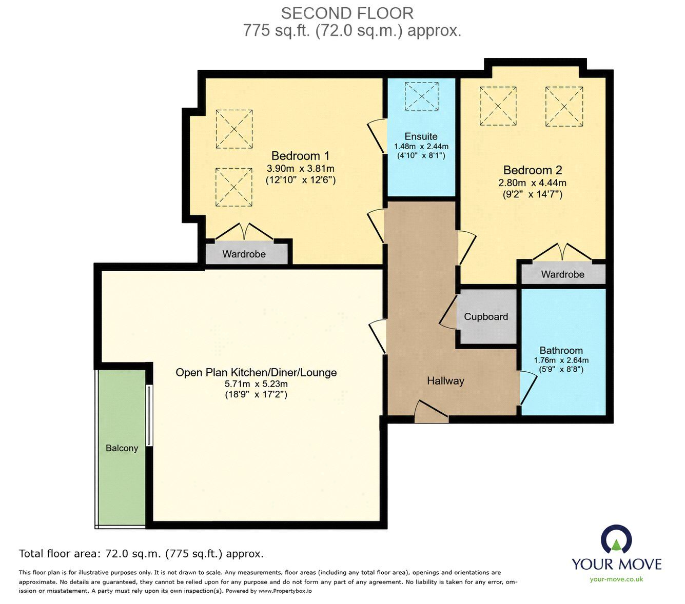 Floorplan of 2 bedroom Flat to rent, Broomfield Road, Bexleyheath, DA6