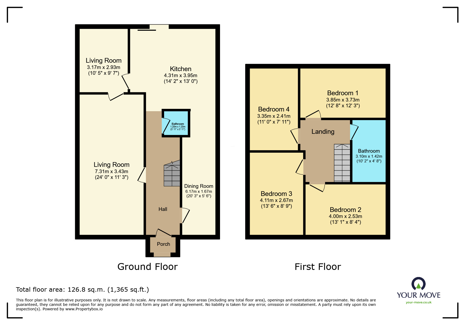 Floorplan of 4 bedroom Semi Detached House to rent, Axminster Crescent, Welling, DA16