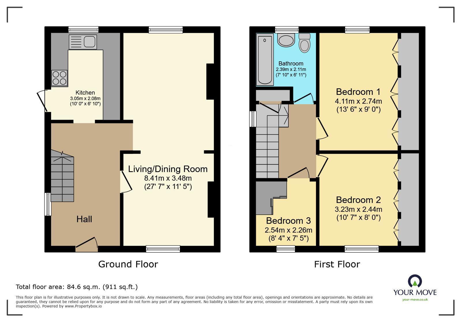 Floorplan of 3 bedroom Semi Detached House for sale, Midhurst Hill, Bexleyheath, DA6