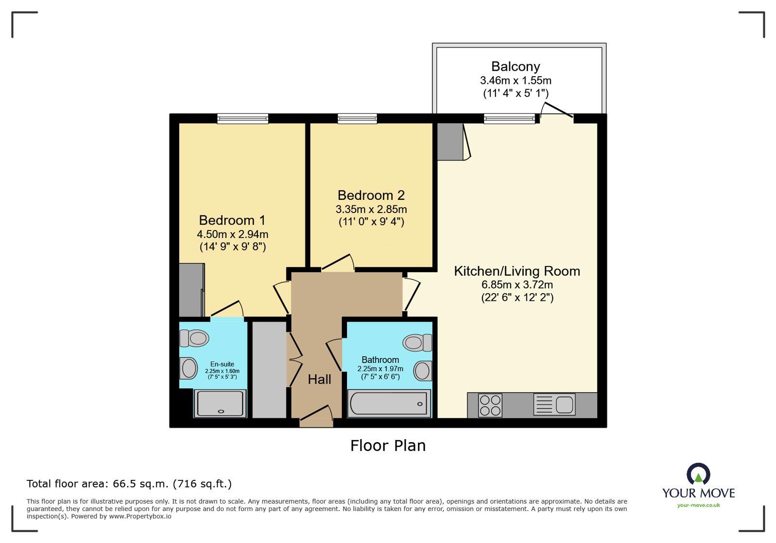 Floorplan of 2 bedroom Flat for sale, Sterling Road, Bexleyheath, DA7