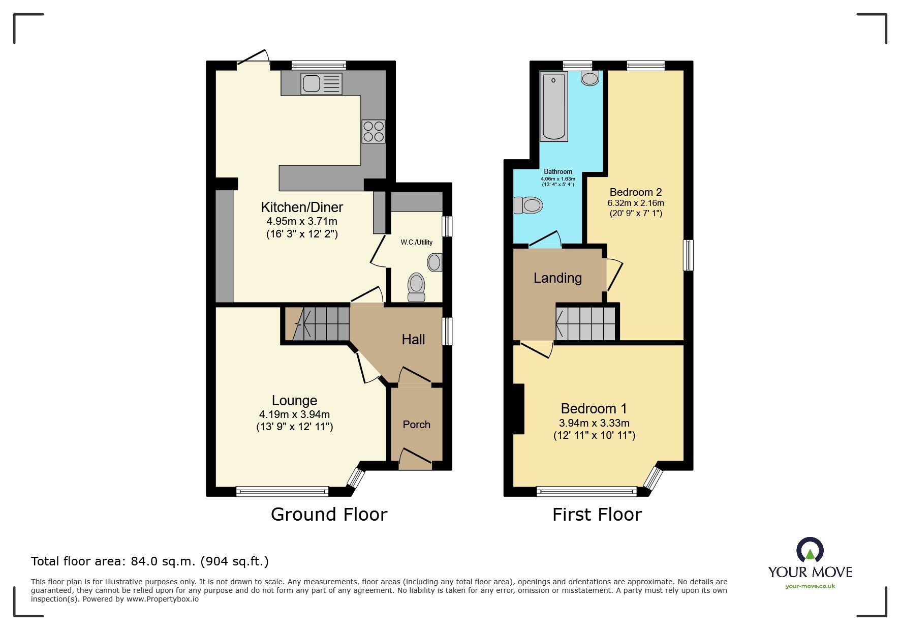 Floorplan of 2 bedroom Semi Detached House for sale, St. Audrey Avenue, Bexleyheath, DA7