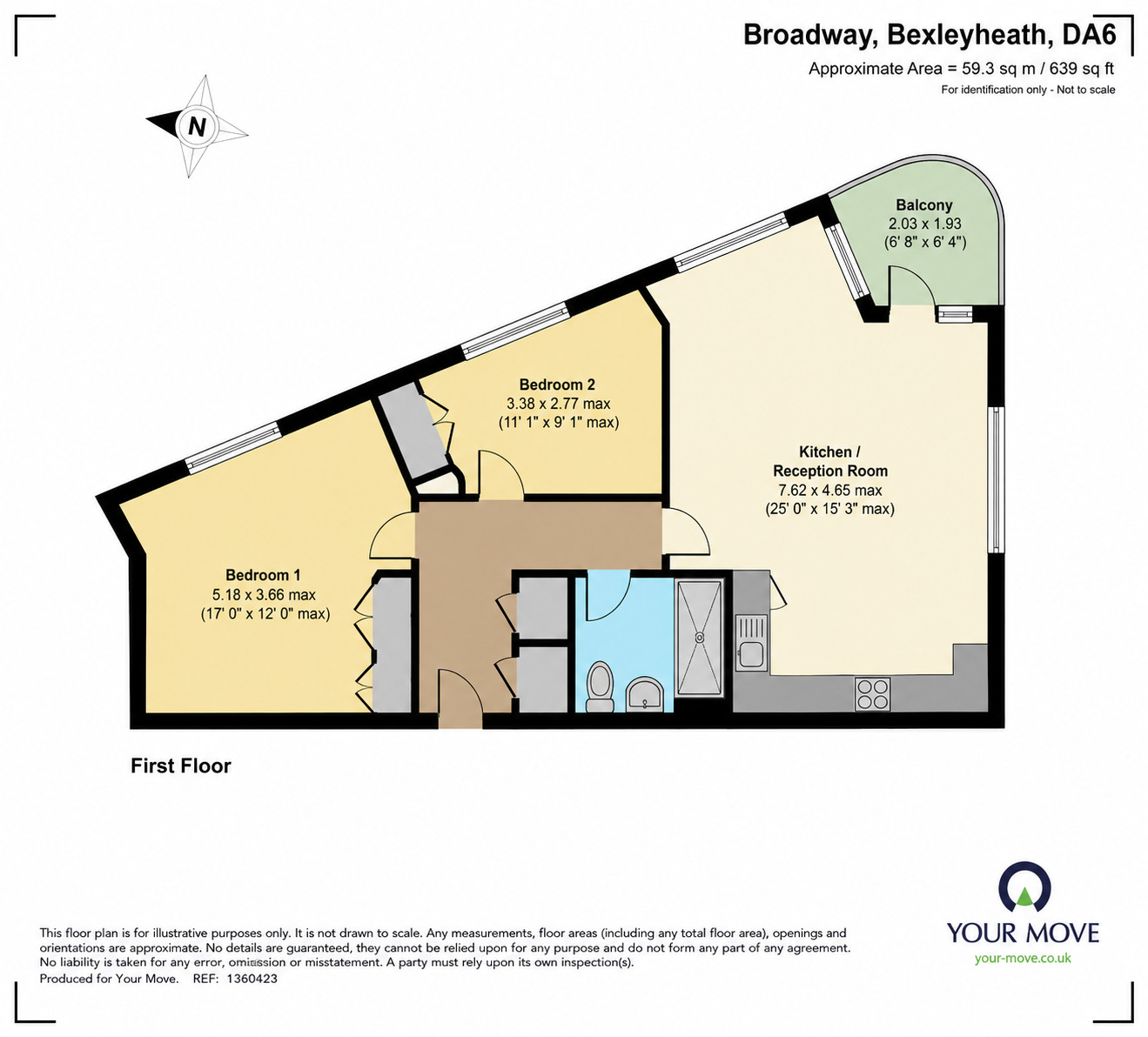 Floorplan of 2 bedroom Flat to rent, Broadway, Bexleyheath, DA6