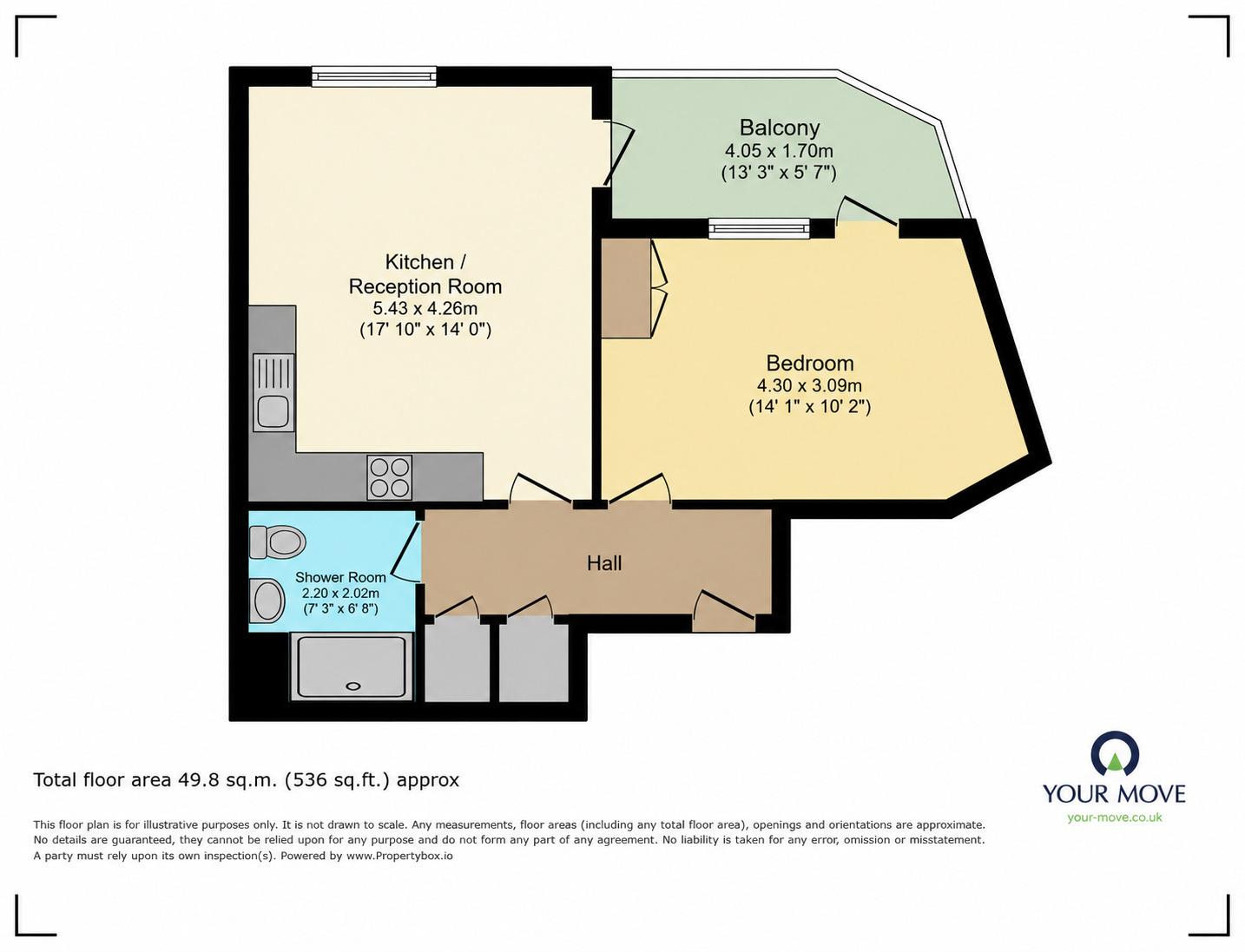 Floorplan of 1 bedroom Flat to rent, Broadway, Bexleyheath, DA6