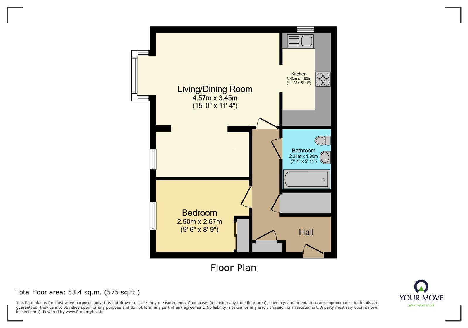 Floorplan of 1 bedroom Flat for sale, Pincott Road, Bexleyheath, DA6