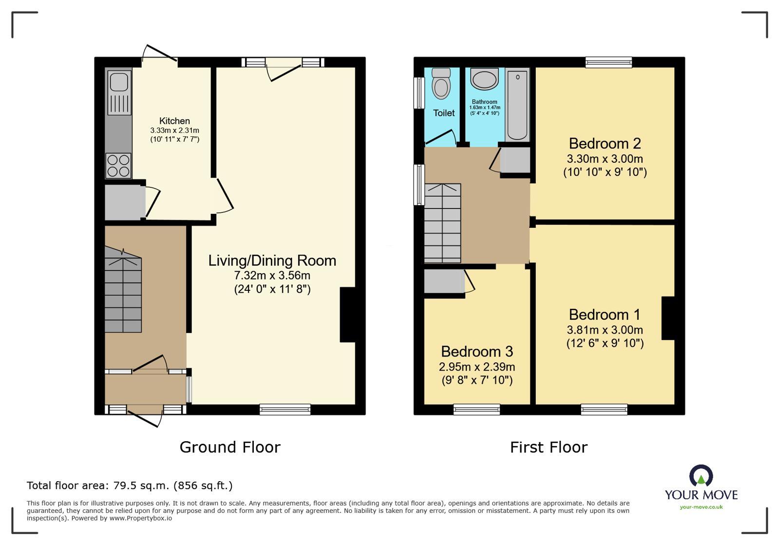 Floorplan of 3 bedroom Semi Detached House for sale, Northdown Road, Welling, DA16