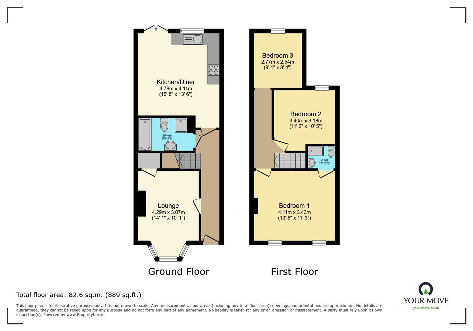 Floorplan of 3 bedroom Mid Terrace House for sale, Long Lane, Bexleyheath, DA7